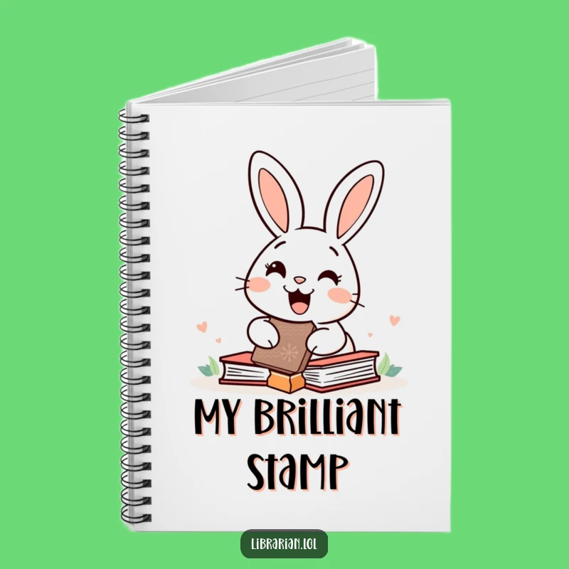 Funny Rabbit Notebook - Happy Bunny Book Stamp Journal Gift