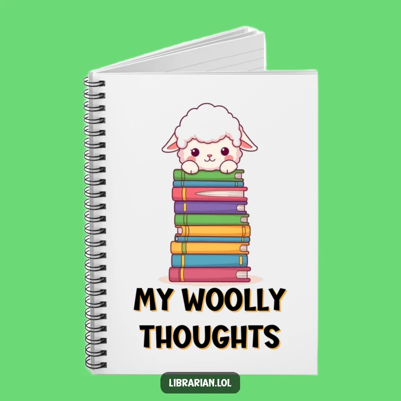 Funny Sheep Book Notebook: Fluffy Sheep Peeks Over Books, Journal Your Funny Stories!