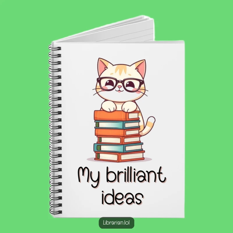 Funny Cat Book Tower Notebook - Hilarious Journal for Readers