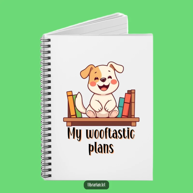Funny Dog Bookshelf Notebook: Jot Down Your Literary Adventures