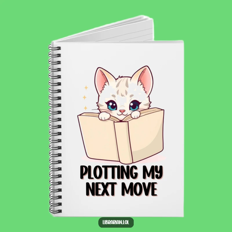 Funny Kitten Notebook - Adorable Cartoon Cat Peeking, Cute & Hilarious Gift for Writers