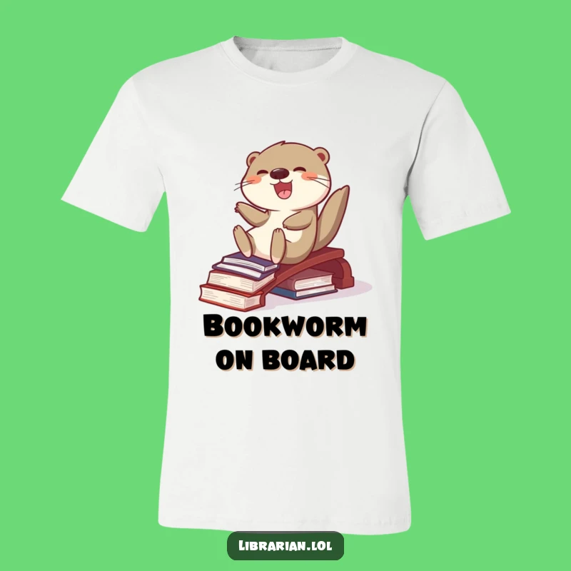 Funny Otter Sliding T-Shirt - Hilarious Bookworm Tee for Joyful Souls