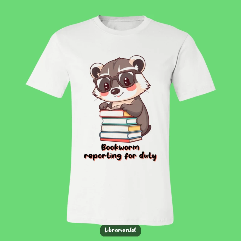 Funny Badger Reading T-Shirt: Bookworm Tee, Cozy Intellectual Style
