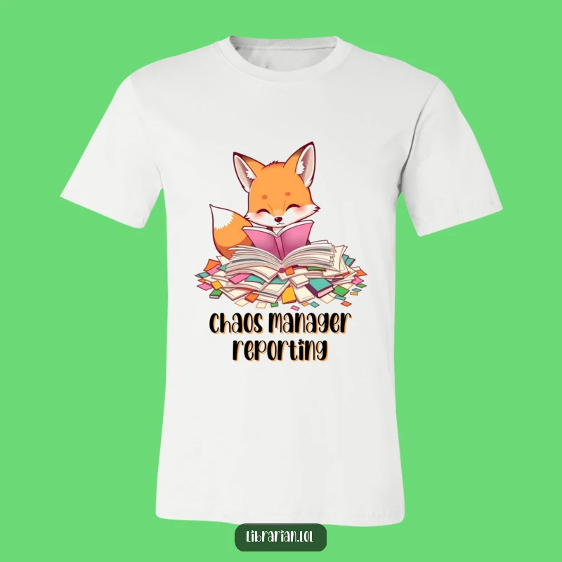Funny Fox Page Sorter T-Shirt: Curious Bibliophile's Tee, Great Funny Gift