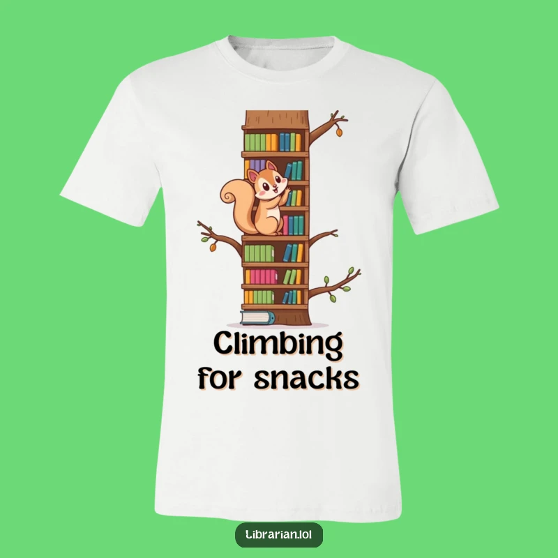 Funny Squirrel Tree T-Shirt - Humorous Tee for Adventurous Bookworms
