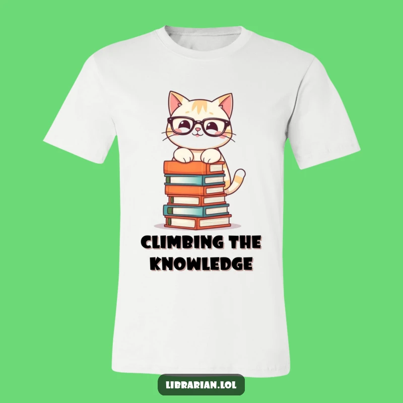 Funny Cat Stacking T-Shirt - Hilarious Bookworm Tee for Feline Fans