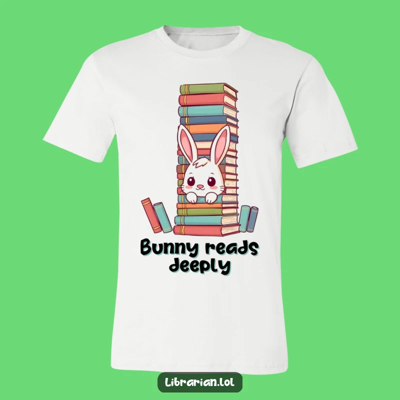 Funny Bunny Bookworm T-Shirt: Wear Your Love for Reading with Whimsical Humor