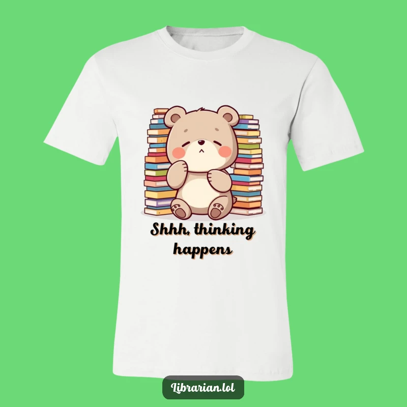 Funny Shushing Bear Tee: Office Peace Achieved - Hilarious Gift