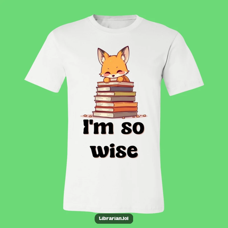 Funny Curious Fox in Books T-Shirt - A Hilarious Gift for Avid Readers