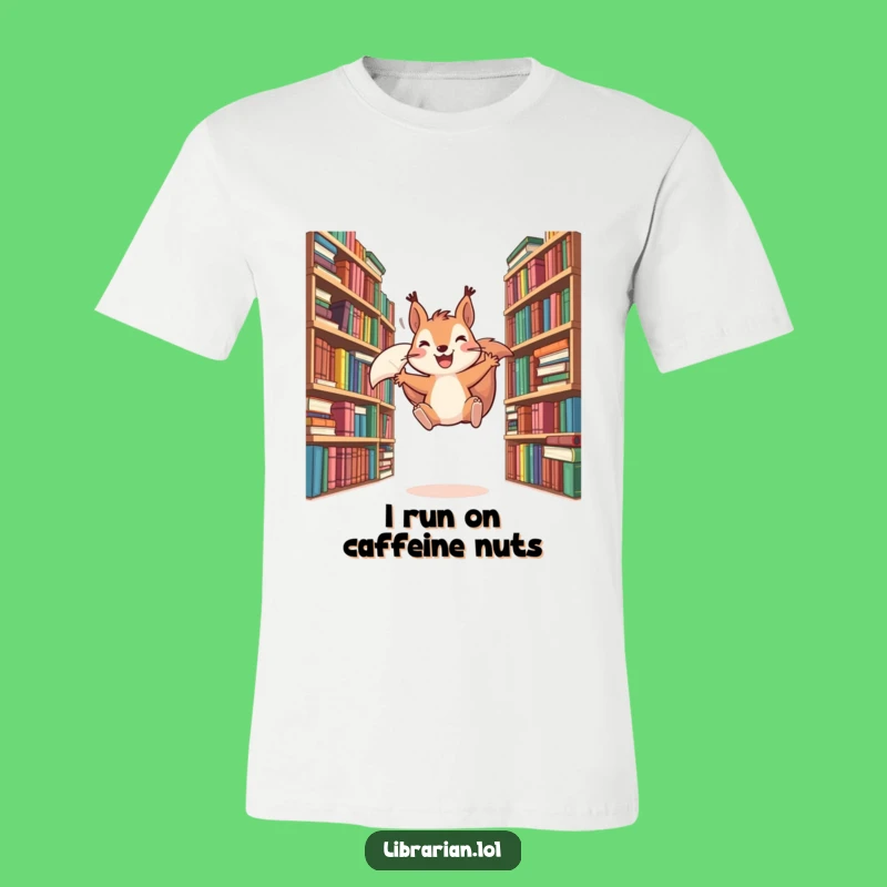 Funny Squirrel Bookworm T-Shirt - Playful Leaping Squirrel Graphic Tee