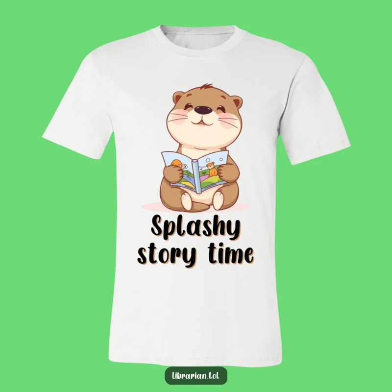 Funny Otter Book Adventures T-Shirt - Whimsical Apparel for Kids