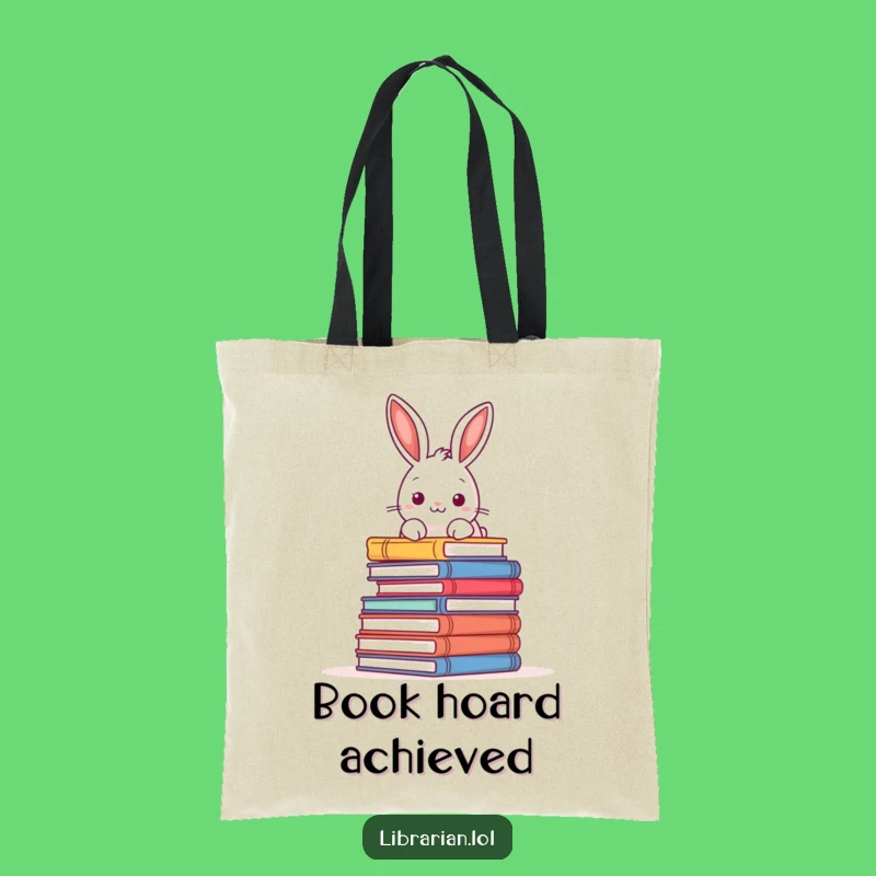 Funny Tote Bag - Rabbit Book Peek, Ideal Funny Gift for Readers