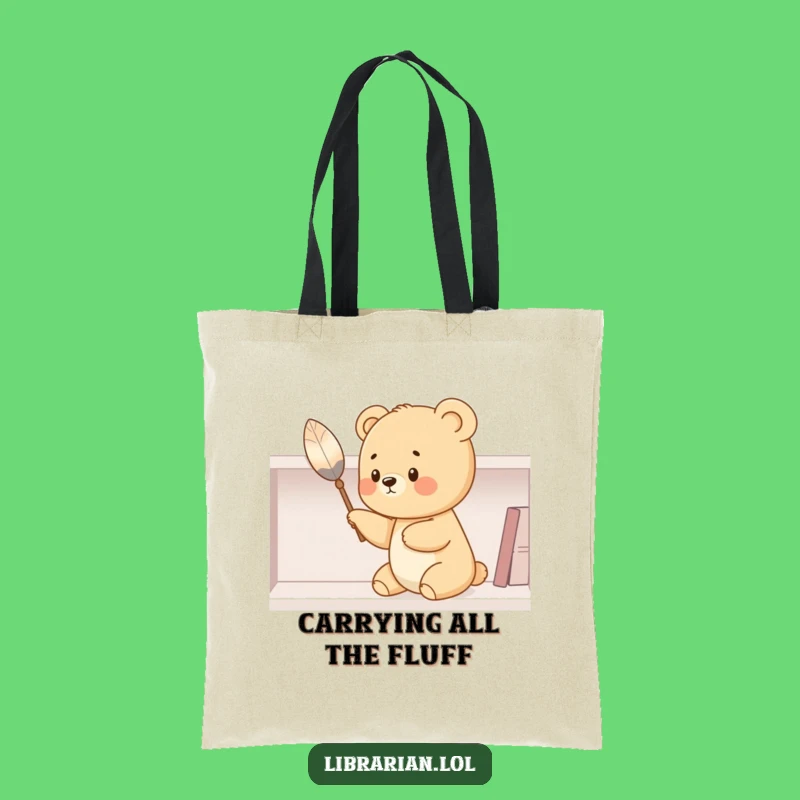 Funny Bear Cub Dusting Tote Bag - Stylish & Hilarious Gift for Shoppers