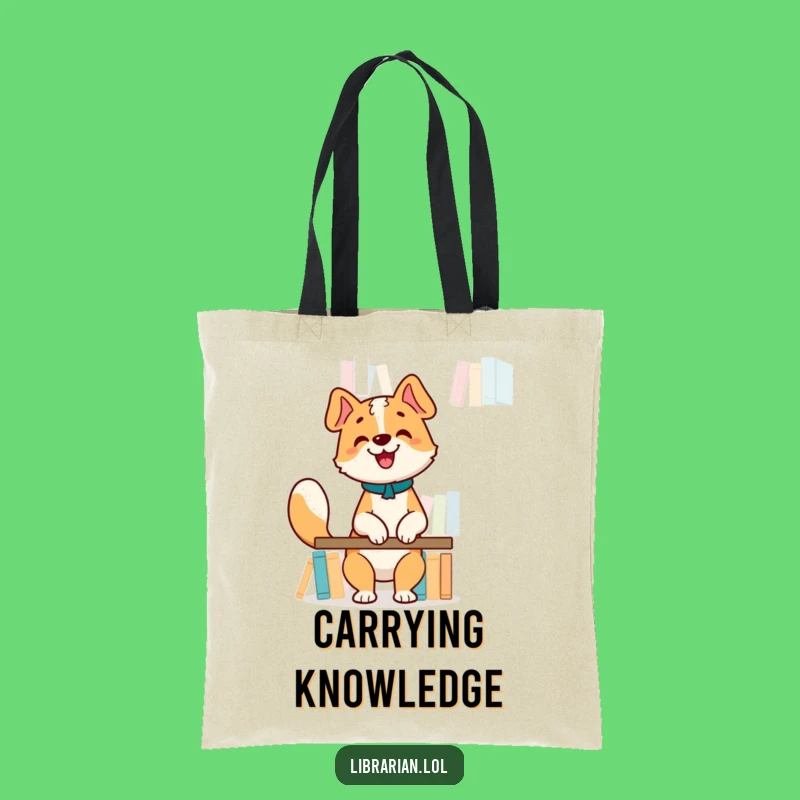 Funny Dog Librarian Tote Bag - Wholesome Book Lover's Carryall Gift