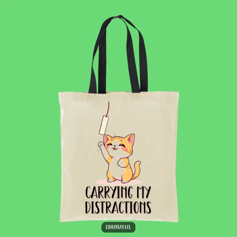 Funny Cat Bookmark Tote Bag - Carry Your Story with This Hilarious Bag