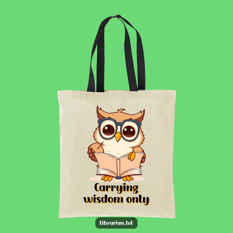 Funny Owl Scholar Tote Bag: Carry Knowledge, Book Lover Bag