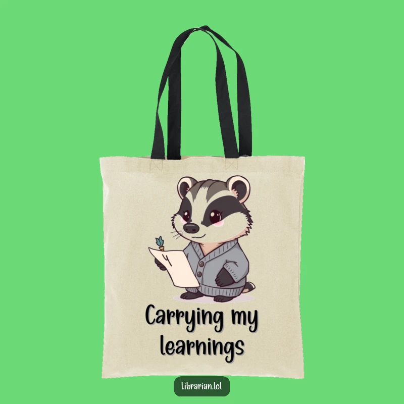 Funny Badger Scholar Tote Bag: Carry Your Knowledge with this Determined Gift