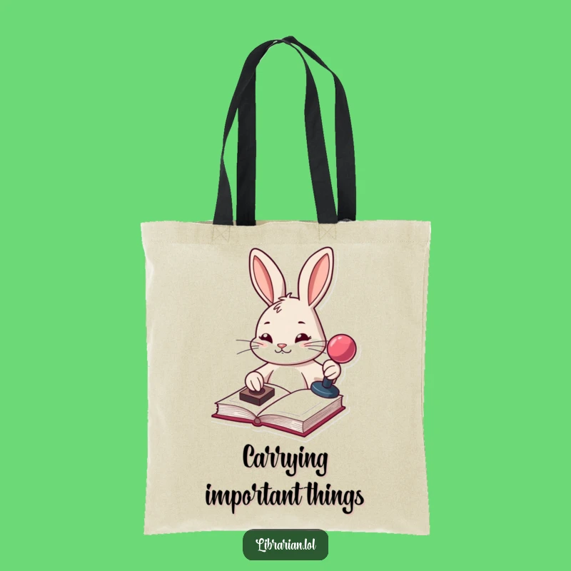 Funny Bunny Tote Bag: Carry Your Books with Organized Flair, Perfect Funny Gift
