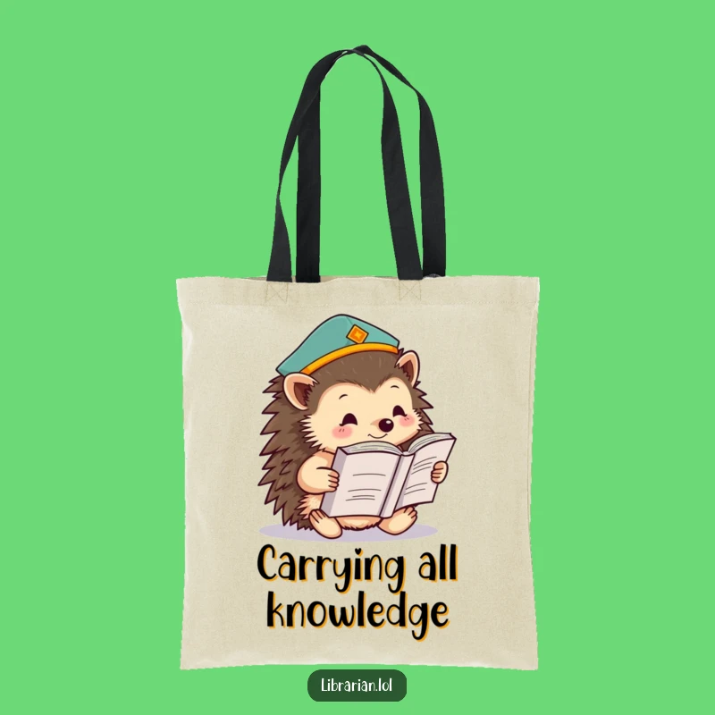 Funny Hedgehog Tote Bag - Carry Your Books with This Hilarious Study Buddy