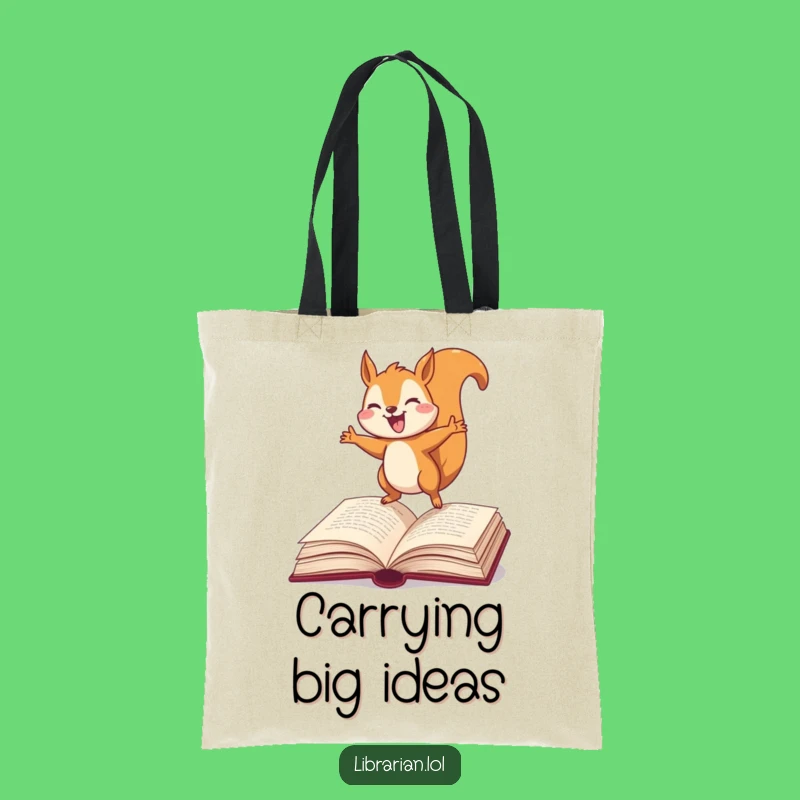 Funny Squirrel Dictionary Tote Bag: Carry Your Books with Joyful Humor