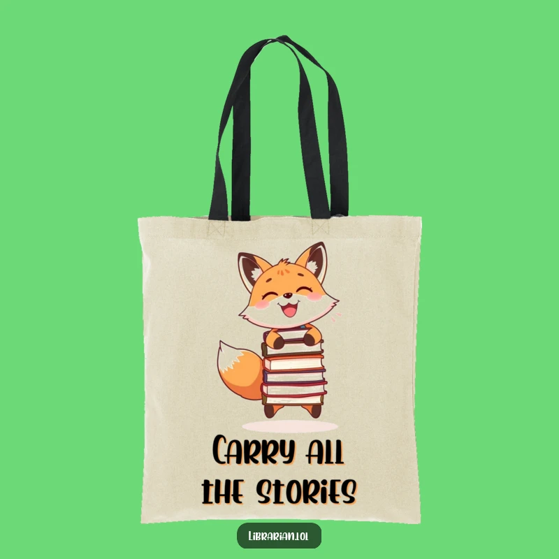 Funny Tote Bag - Fox Book Juggler, Ideal Funny Gift for Readers