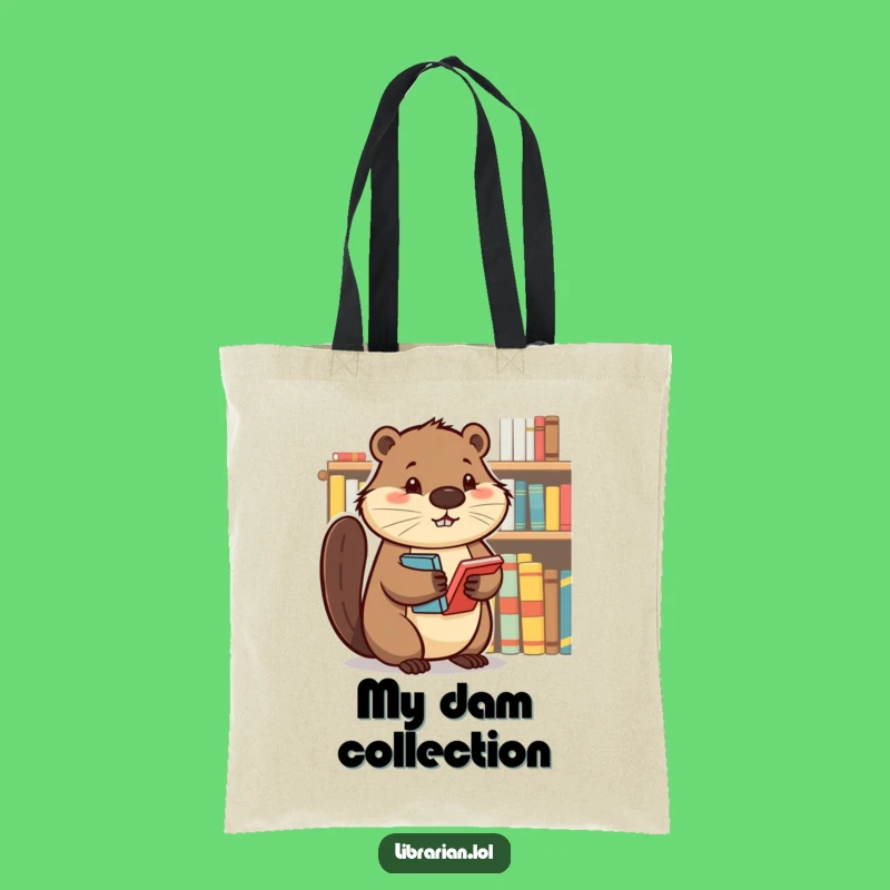 Funny Beaver Tote Bag - Determined Book Organizer Gift