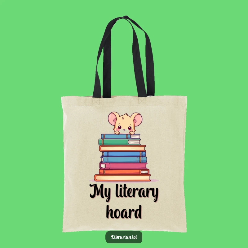 Funny Mouse Tote Bag, Book Lover Carryall, Stylish Literary Humor Gift