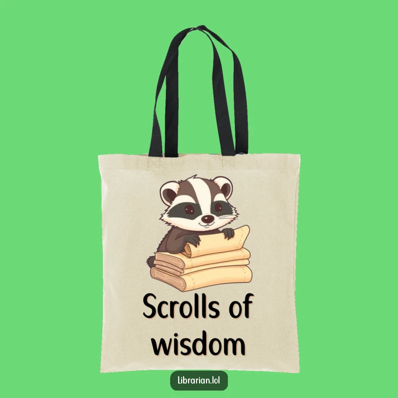 Funny Badger Scroll Tote Bag - Stylish & Hilarious Gift for Seekers