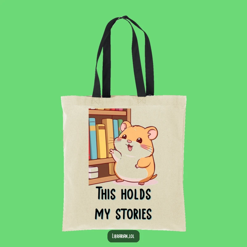 Funny Happy Hamster Bookworm Tote Bag: Carry Your Literary Finds Gift